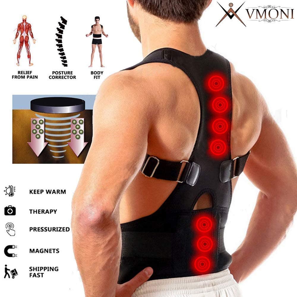 Vmoni Real Doctor Posture Corrector and Back Shoulder Support Belt for Men and Women (M)