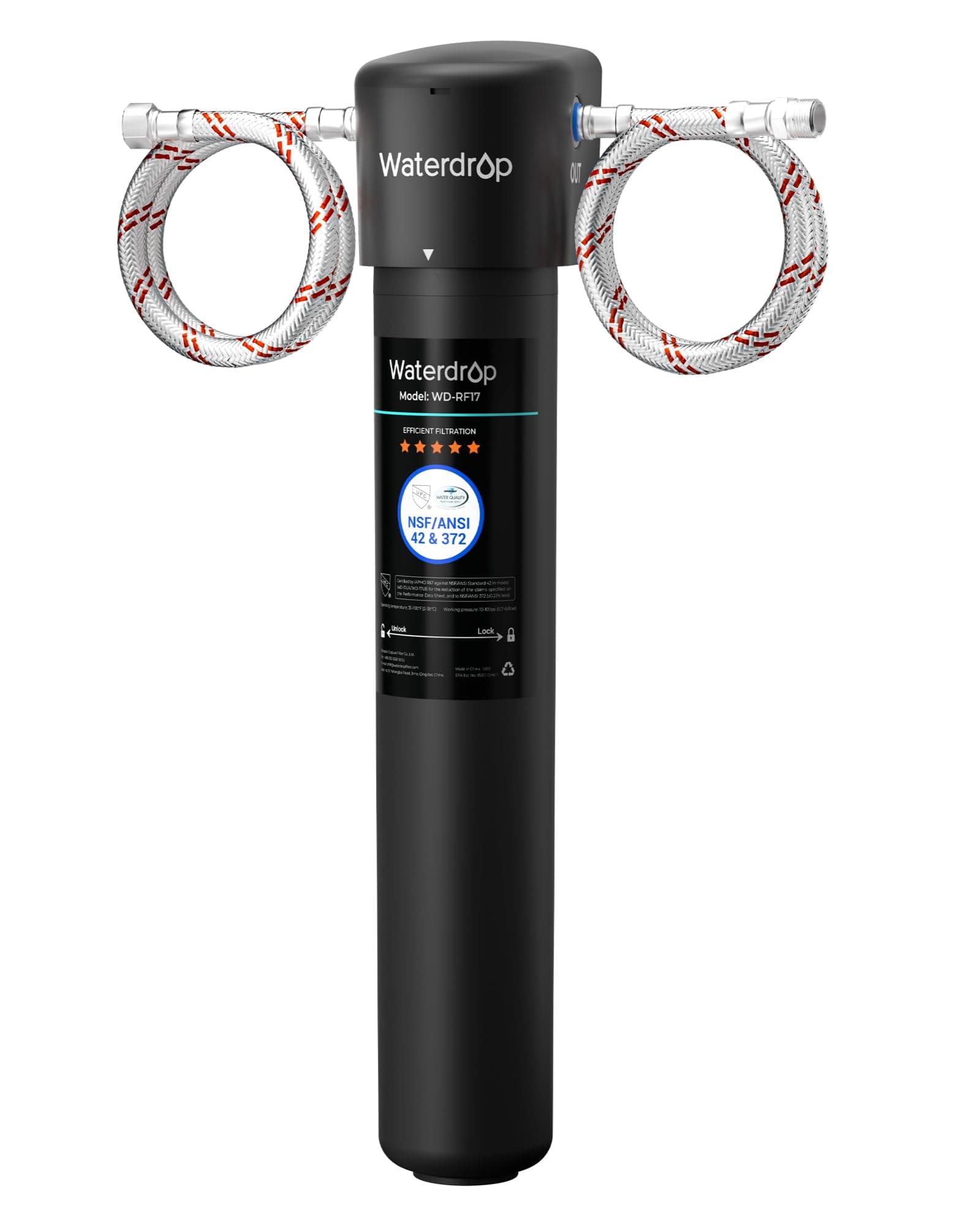 17UA Under Sink Water Filter System, Main Faucet Under Counter Water Filtration System, Reduce Chlorine, Lead, Bad Taste & Odor, 3 Years Ultra Long Lifetime, USA Tech