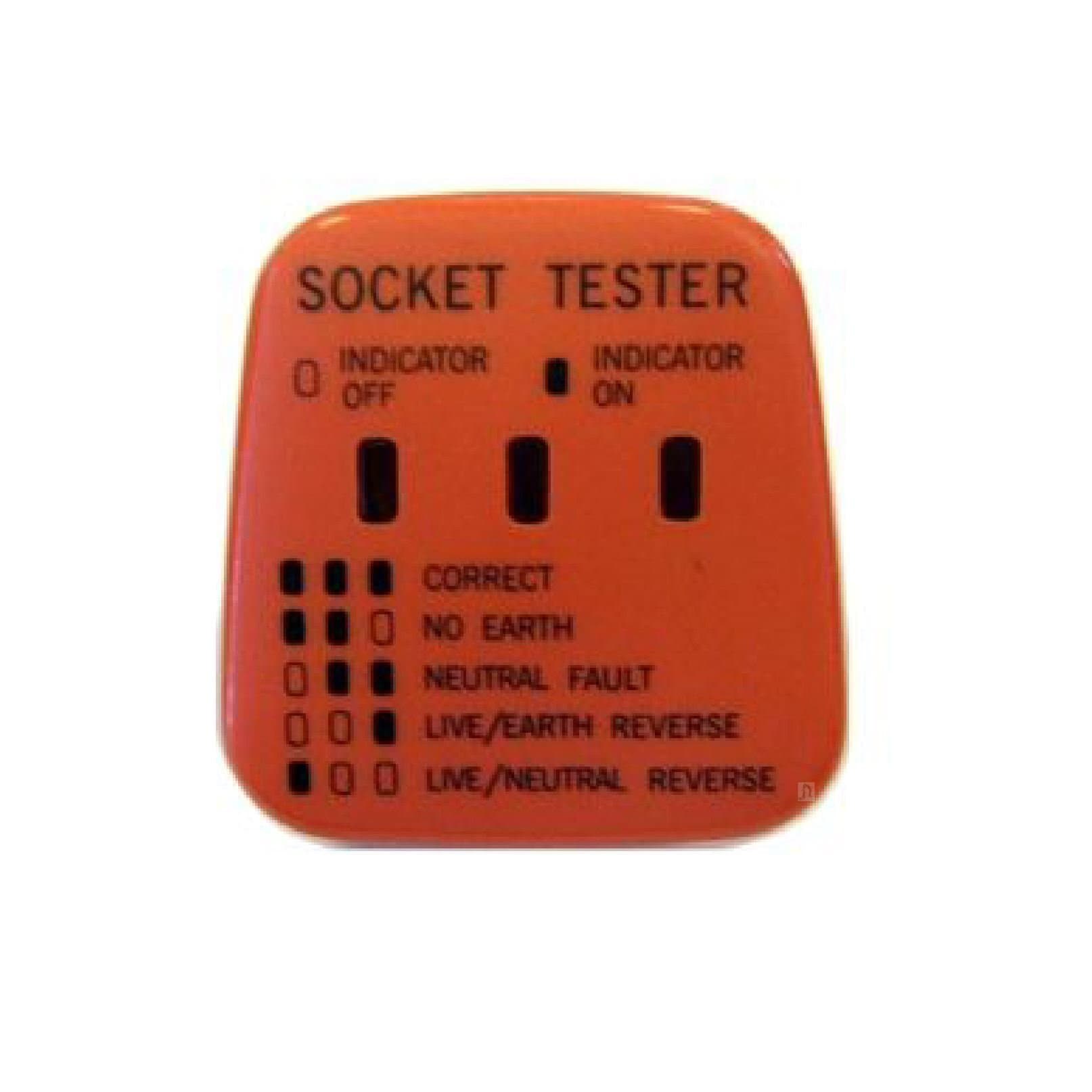 UK Mains Socket Tester 240v Polarity Test / 3 Pin Plug House Electrical Wiring