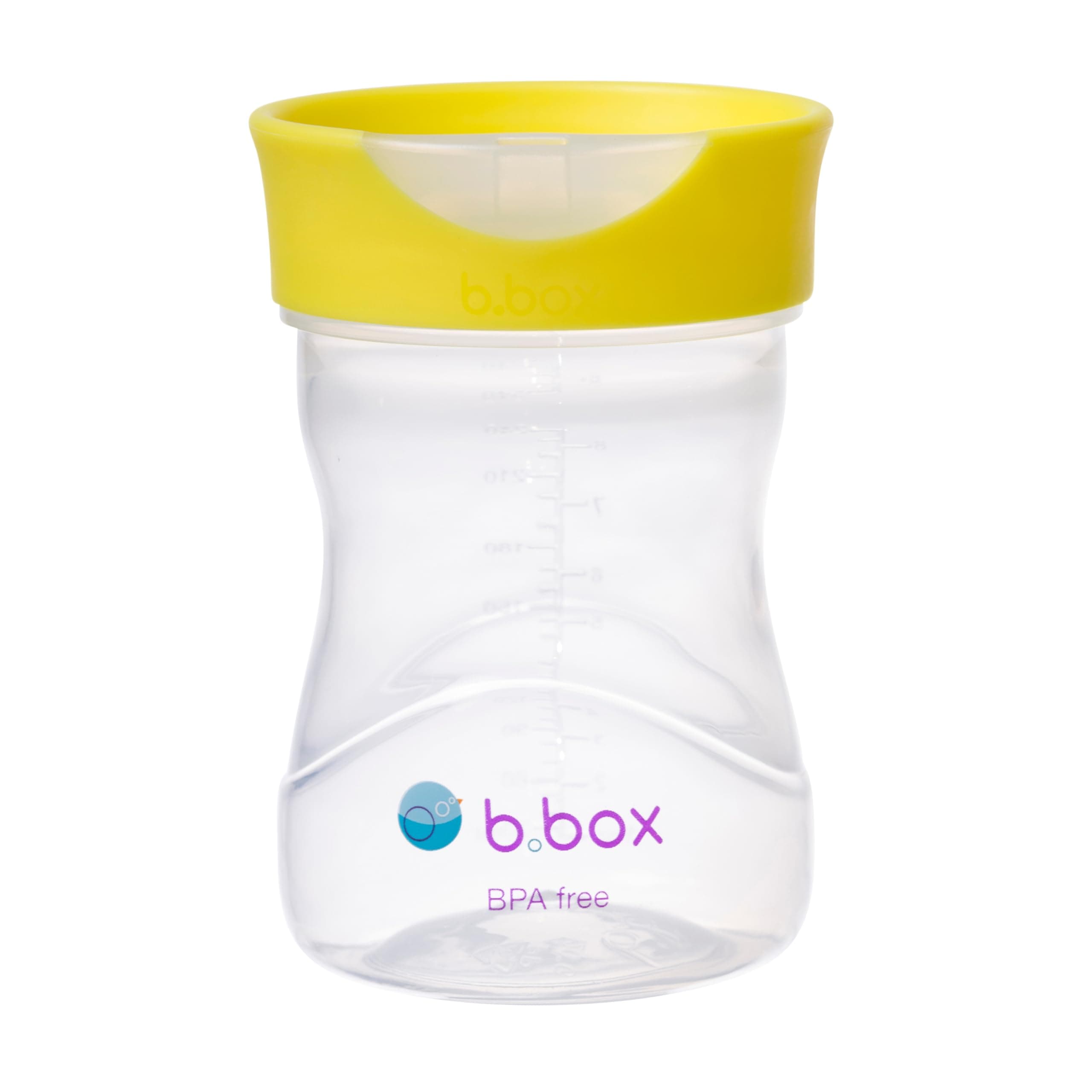 b.box Toddler Training Cup: Free Flow Opening, Great Transition from Sippy to Big Kid Cup. BPA Free, Dishwasher safe. Ages 12+ months (Lemon, 8oz)