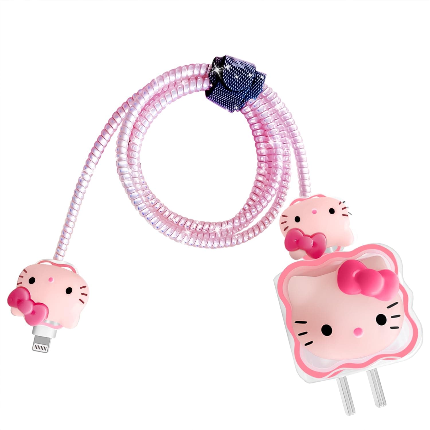 DIY Cable Protector Charger Wire Saver - Data Cable18W/20W USB-C Charger Line Protector-Compatible with iPhone 11 12 13 14 15 Pro Max (01 Pink)