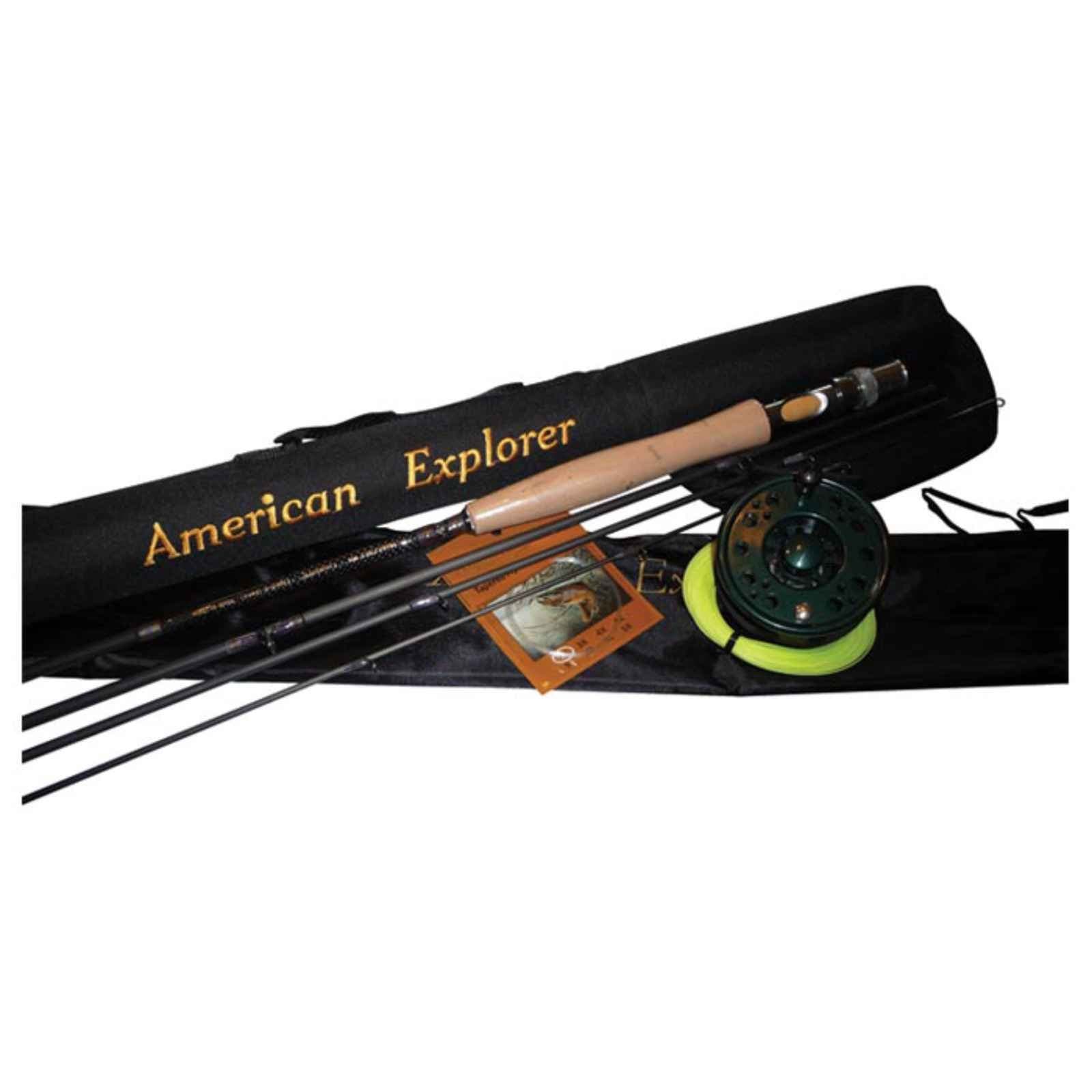 AMERICAN EXPLORER 4 PC FLY ROD W/CASE, REEL, LDR