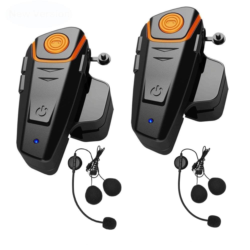 KOEITT Motorcycle Bluetooth Headset,BT-S2 1000m Helmet Bluetooth Communication Systems Ski Helmet Headphones Bluetooth Intercom Walkie-Talkie for Snowmobile,Up to 3 Riders(Pack 2)