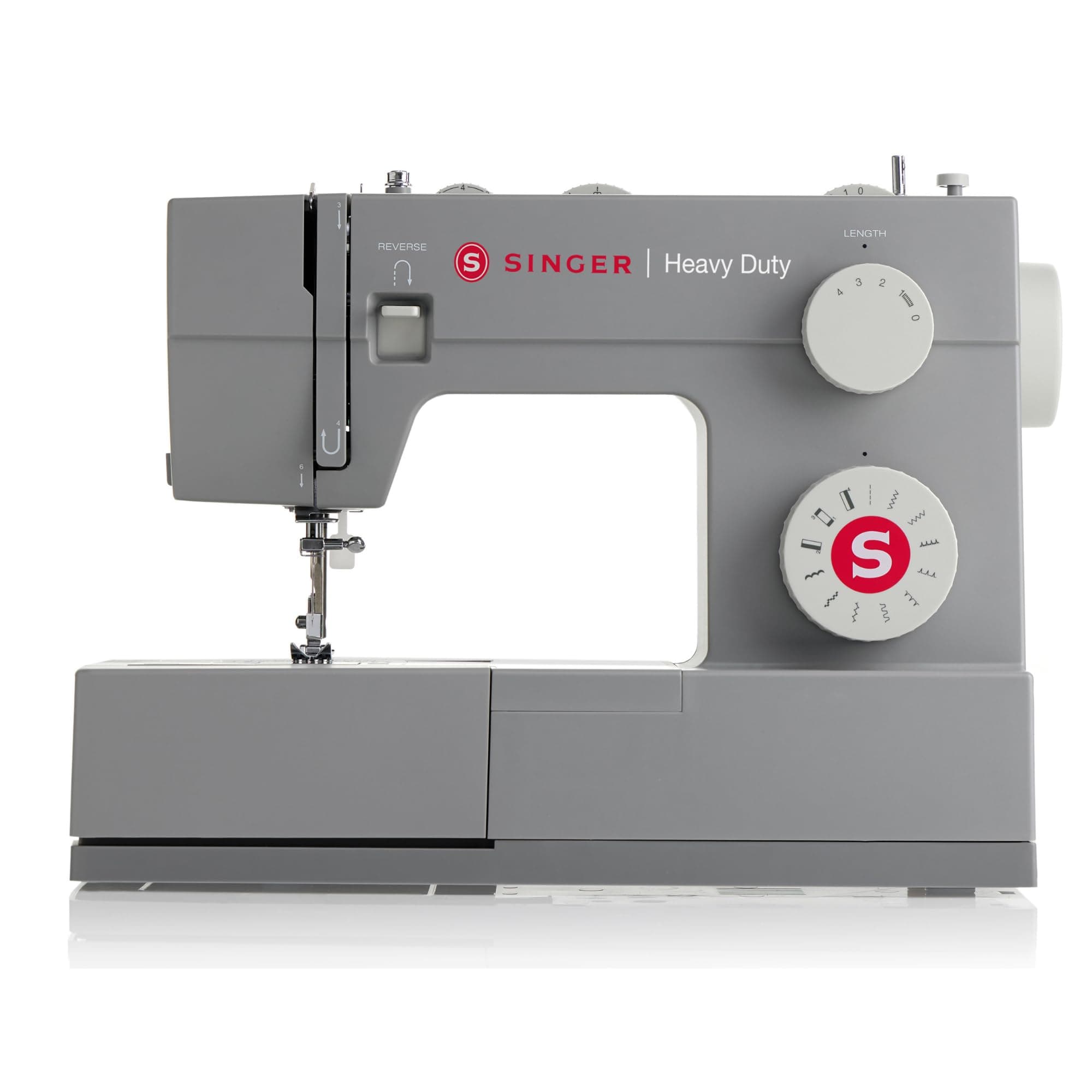 SINGER® Heavy Duty 4411 (Grey) High Speed Sewing Machine + Accessories | 11 Built-In Stitches Deliver 69 Stitch Applications | 50% More Power, 1100 Stitches/Min | Metal Frame, 4-Step Buttonhole