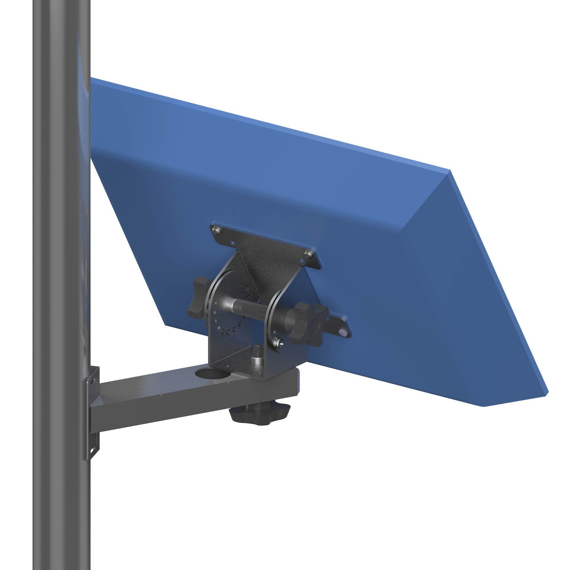 Pole Mount with 8" Arm and 50/75/100mm VESA Pan Tilt Head