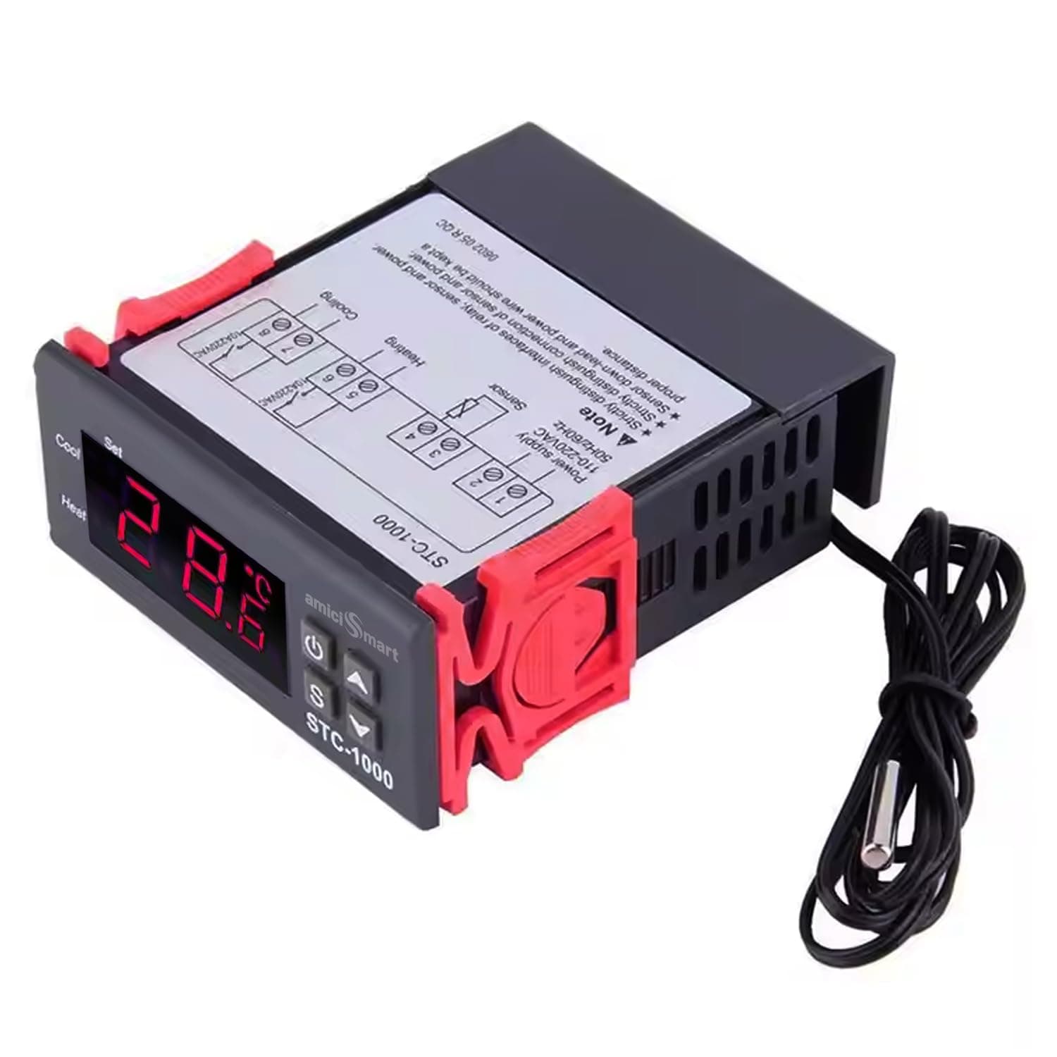 DC 12V Digital Thermostat, Temperature Regulating Device 10A with NTC Sensor for Incubator (STC-1000)