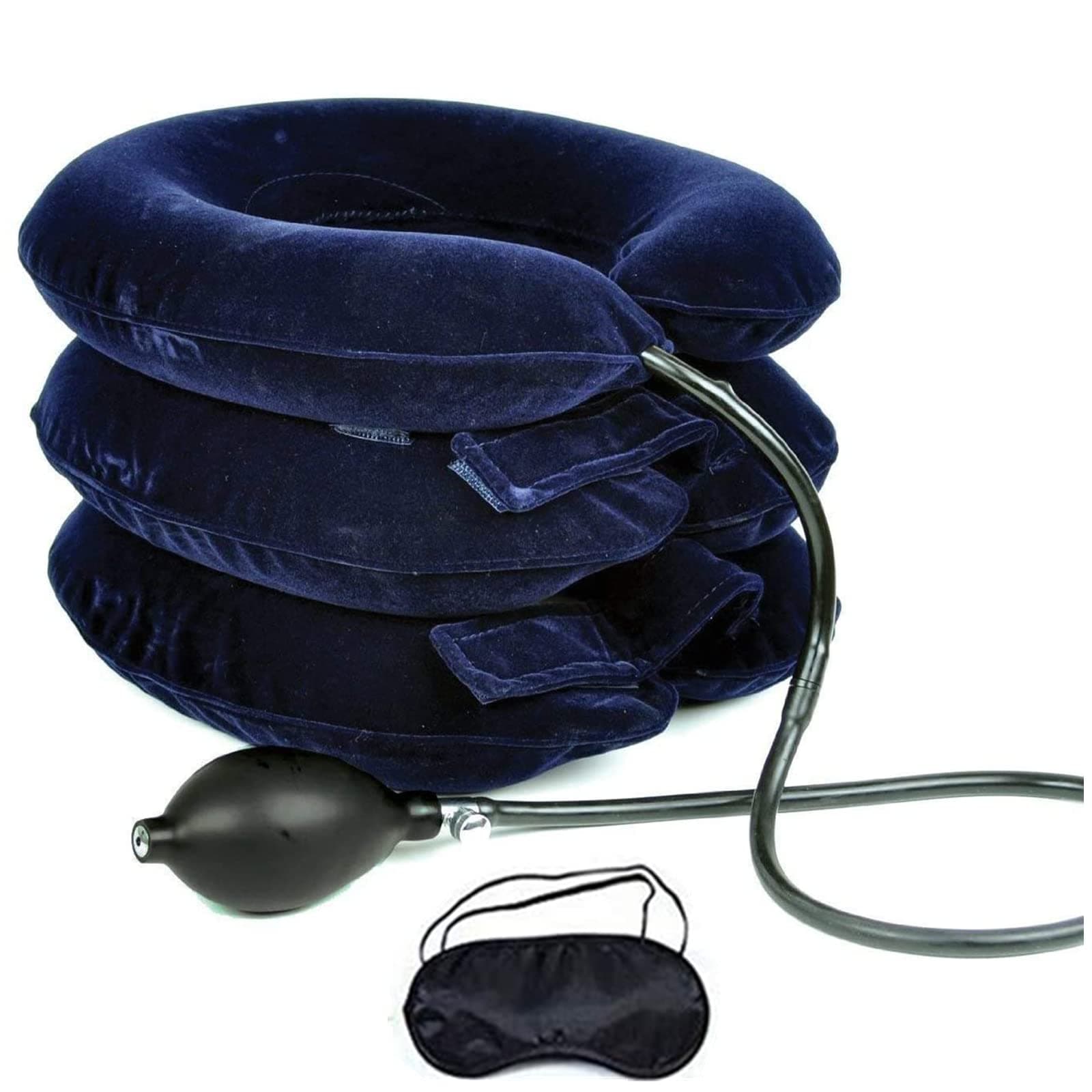 Inflatable Cervical Neck Traction Device - Improve Spine Alignment to Reduce Neck Pain - EasyNeck® Cervical Collar Adjustable - Blue