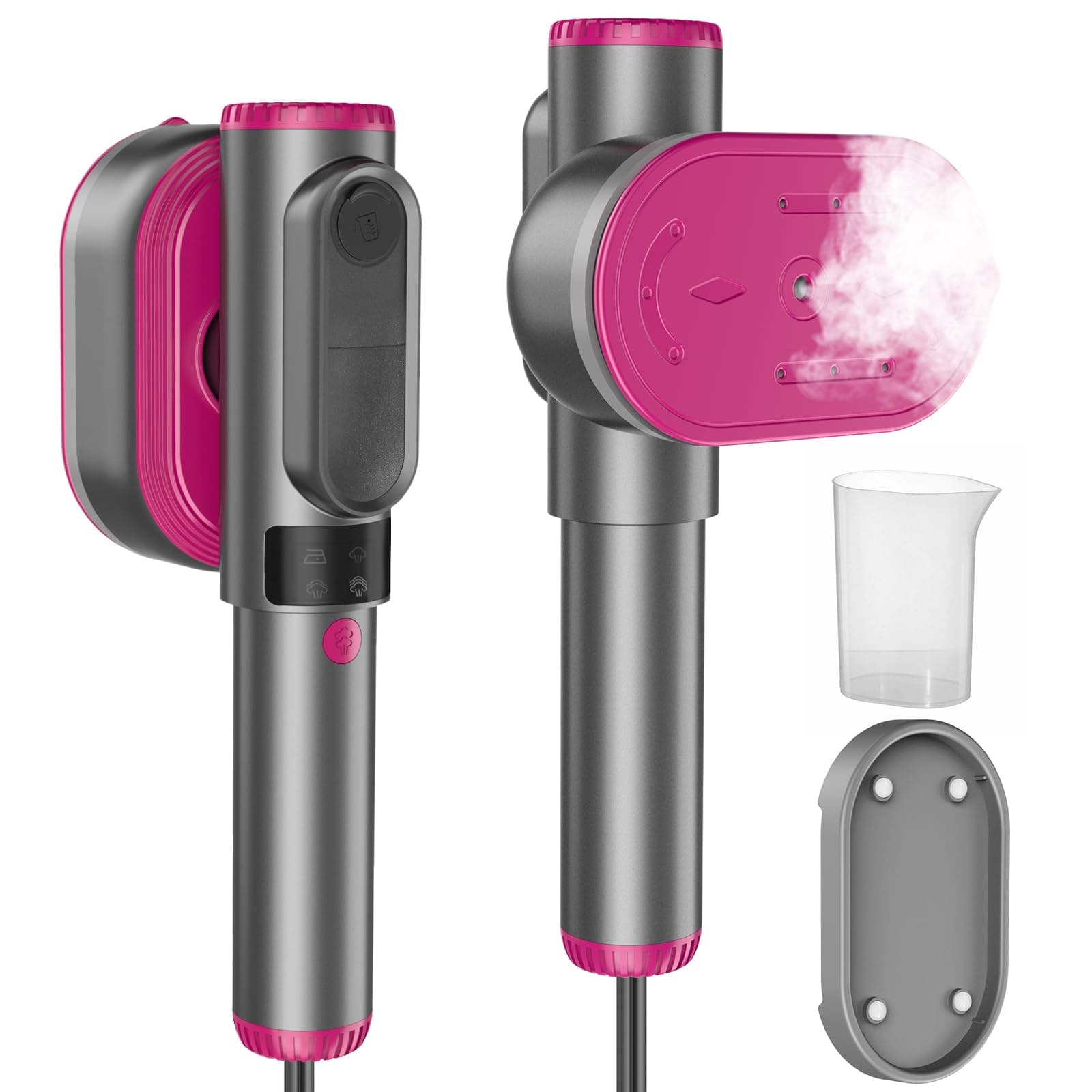 Handheld Portable Steamer for Clothes - LCD Display, Dual Function Wet/Dry Iron, 15s Heat-up, Rotatable Head - Home Travel Use clothes steamer