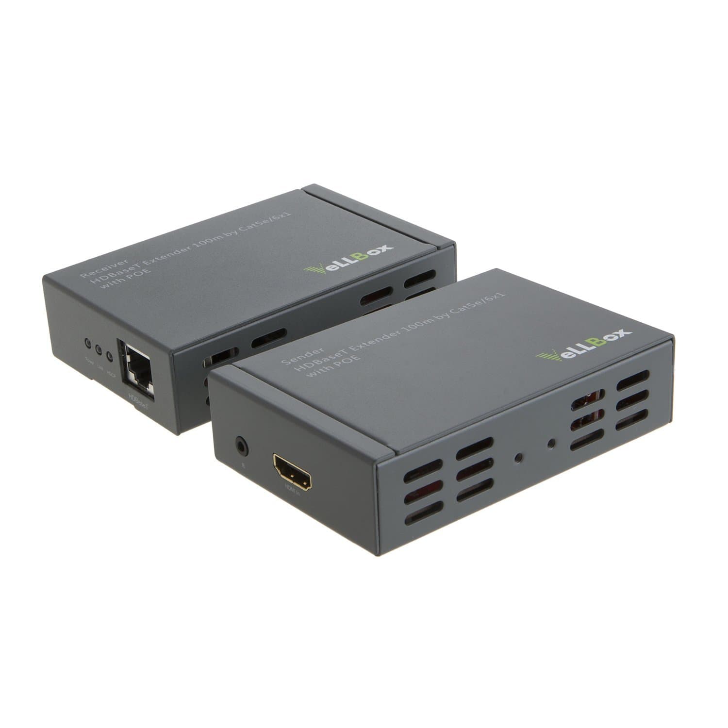 HDMI Extender 100m by Cat5e/6x1, with POE, Support Resolution up to 1080p, Grey