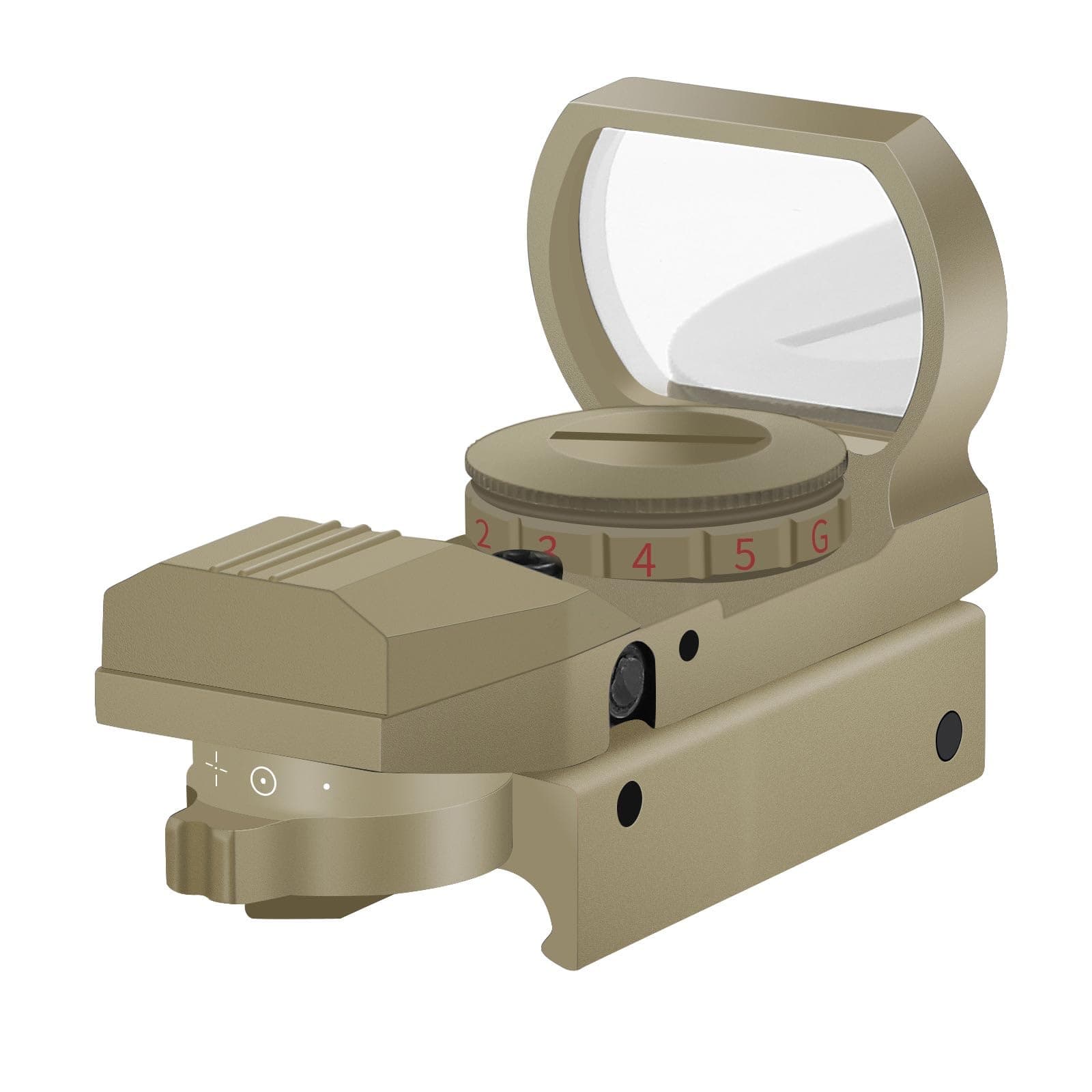 Beileshi Reflex Sight,Adjustable 4 Reticle Styles 5 Brightness Settings Red Green Dot Sight with 20mm Rail Mount