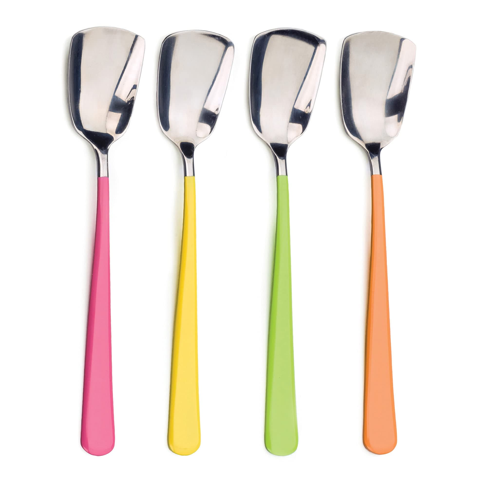 Ice Cream Tool Collection, Dishwasher Safe, Large Handle, Colored Handle Spoons, 4 Piece