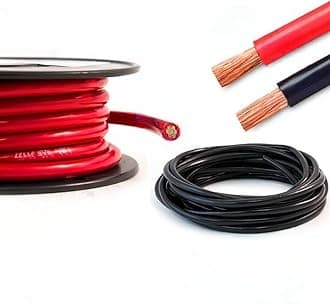 Hi-Flex Battery Cable 16mm² - 95mm² Black & Red PVC Heavy Duty Flexible Copper Welding Wire Starter Inverter Cable (25mm, 170 Amps, Red, 1 Metre)