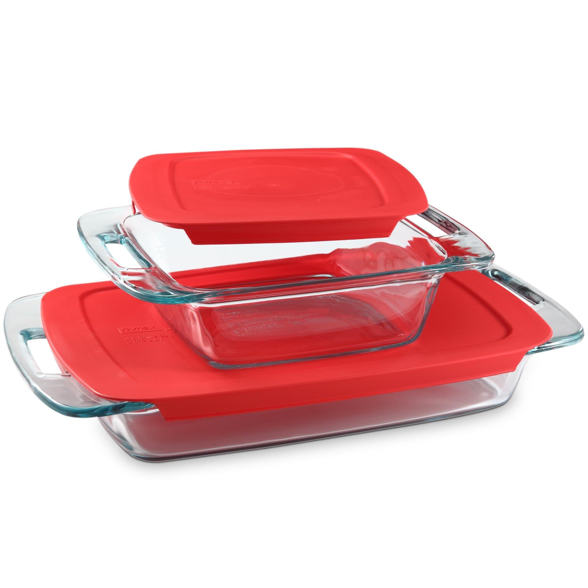 Pyrex (2-Pack) Extra Large Glass Baking Dish Set With Lids and Handles, Oven and Freezer Safe