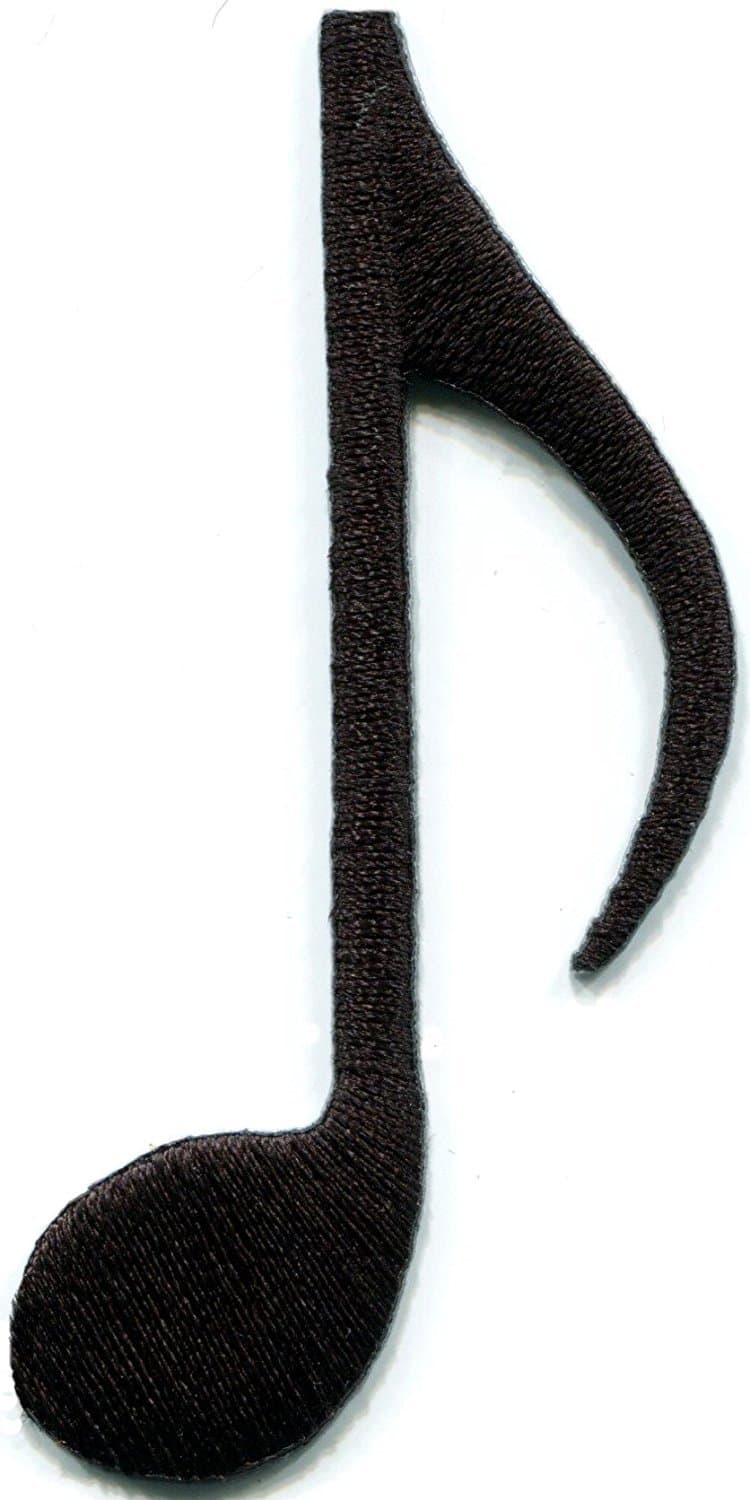Eighth note black musical quaver music classical symphony embroidered applique iron-on patch