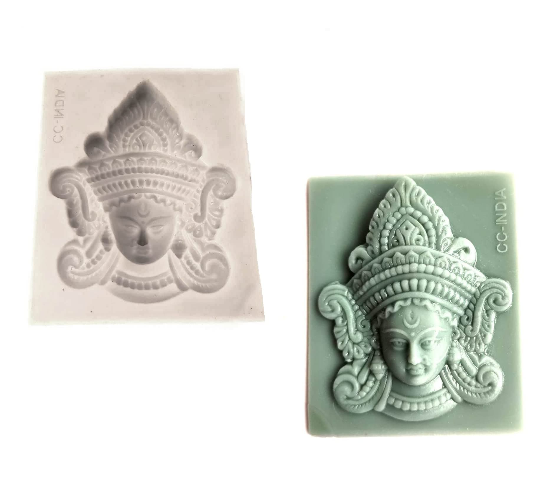 CRAFTIAL CURVE ma Devi Durga god Idol Sculpture Silicone Pattern Mold Flexible and Reusable Silicone Mold