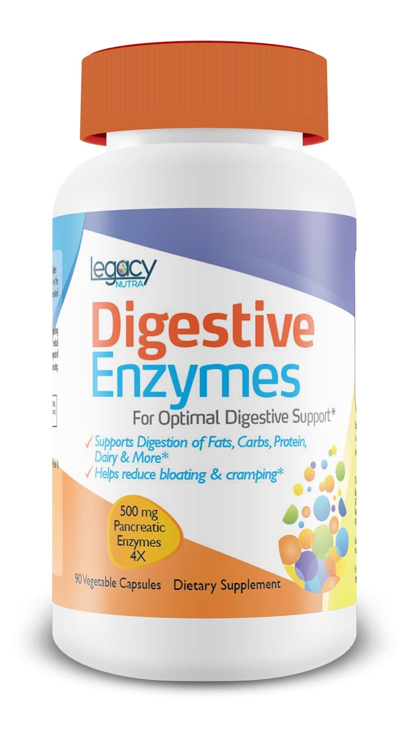 Best Digestive Enzymes Supplement ★ Most Complete Formula You Can Buy with a Diverse Range of 18 Different Enzymes--including Amylase, Bromelain, Lactase, Pectinase & Protease ★ Optimizes Digestion of Fats, Protein, Carbs & Dairy ★ Aids Nutrient Absorption ★ 60 Capsules ★ 100% Satisfaction Guaranteed