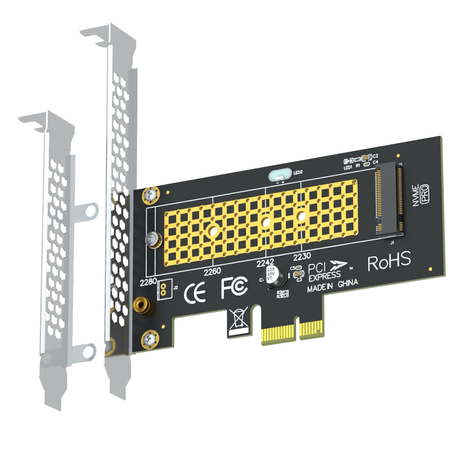 GLOTRENDS PA09-X1 M.2 NVMe to PCIe X1 Adapter for 2230/2242/2260/2280 M.2 NVMe SSD, PCIe X1 Installation