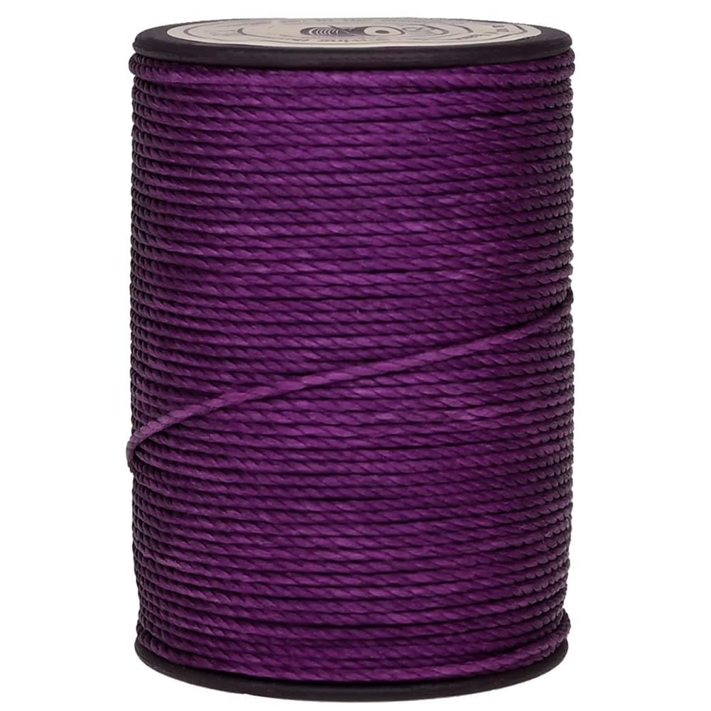 Selric [30 Colors Available] 0.8mm Round Waxed Polyester Thread for DIY Leather Projects, Macrame, Crafts, Machine and Hand Sewing (Reddish Violet)