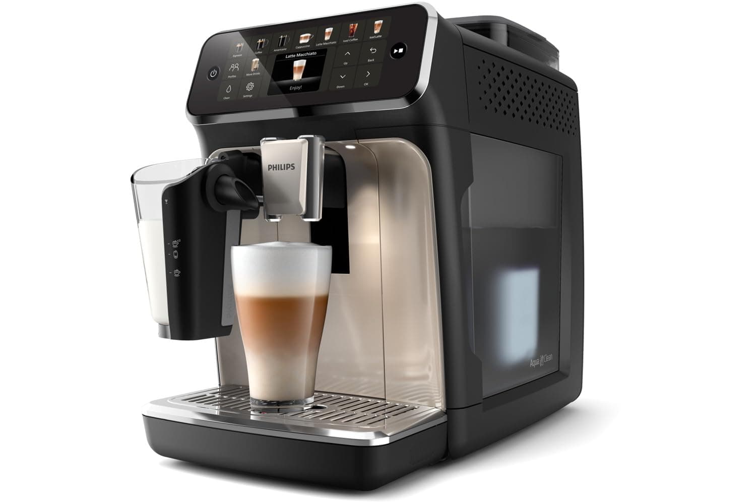 Fully Automatic Coffee Machine Series 5500-20 Beverages, LatteGo, Extra Shot, Silent Brew, Intuitive Display, 4 User Profiles, 12 Settings for Ceramic Grinder, Chrome - EP5547/90