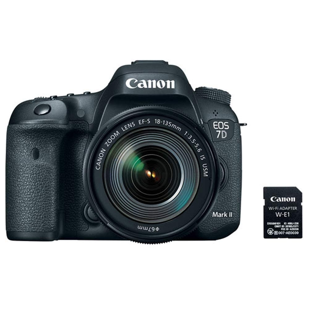 Canon EOS 7D Mark II Digital SLR Camera with EF-S 18-135mm is USM Lens, Wi-Fi Adapter Kit Black