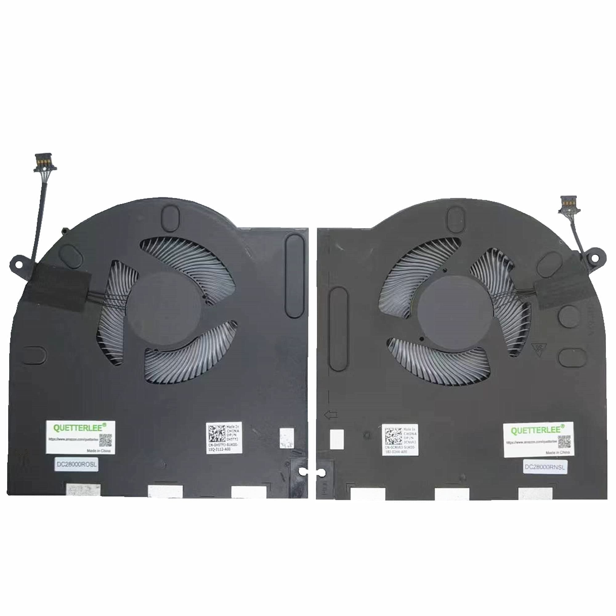QUETTERLEE Replacement New Laptop CPU + GPU Cooling Fan for Dell Alienware M17 R3 M17R3 M17 R4 M17R4 Series 0H5TYJ 0CNV63 073TYJ 0RGT35 EG50061S1-1C010-S9A EG50061S1-C060-S9A DC12V Fan