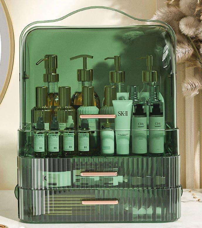 Furret Cosmetics Storage Box Light Luxury Dressing Table Skin Care Products Shelving Dormitory Desktop dustproof Household Organizer