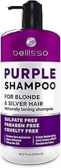 Purple Shampoo - Toner for Blonde Hair - Sulfate and Paraben Free - More Balanced Color Treated, Bleached, Silver, White and Gray Hair - No More Orange, Straw Yellow and Brassy Tones - Women and Men