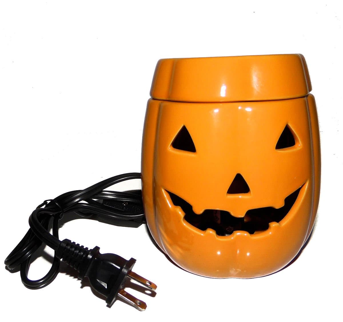 Halloween Jack O Lantern Pumpkin Web Candle Wax Warmer Plug in with Bulb UL588 Compliant