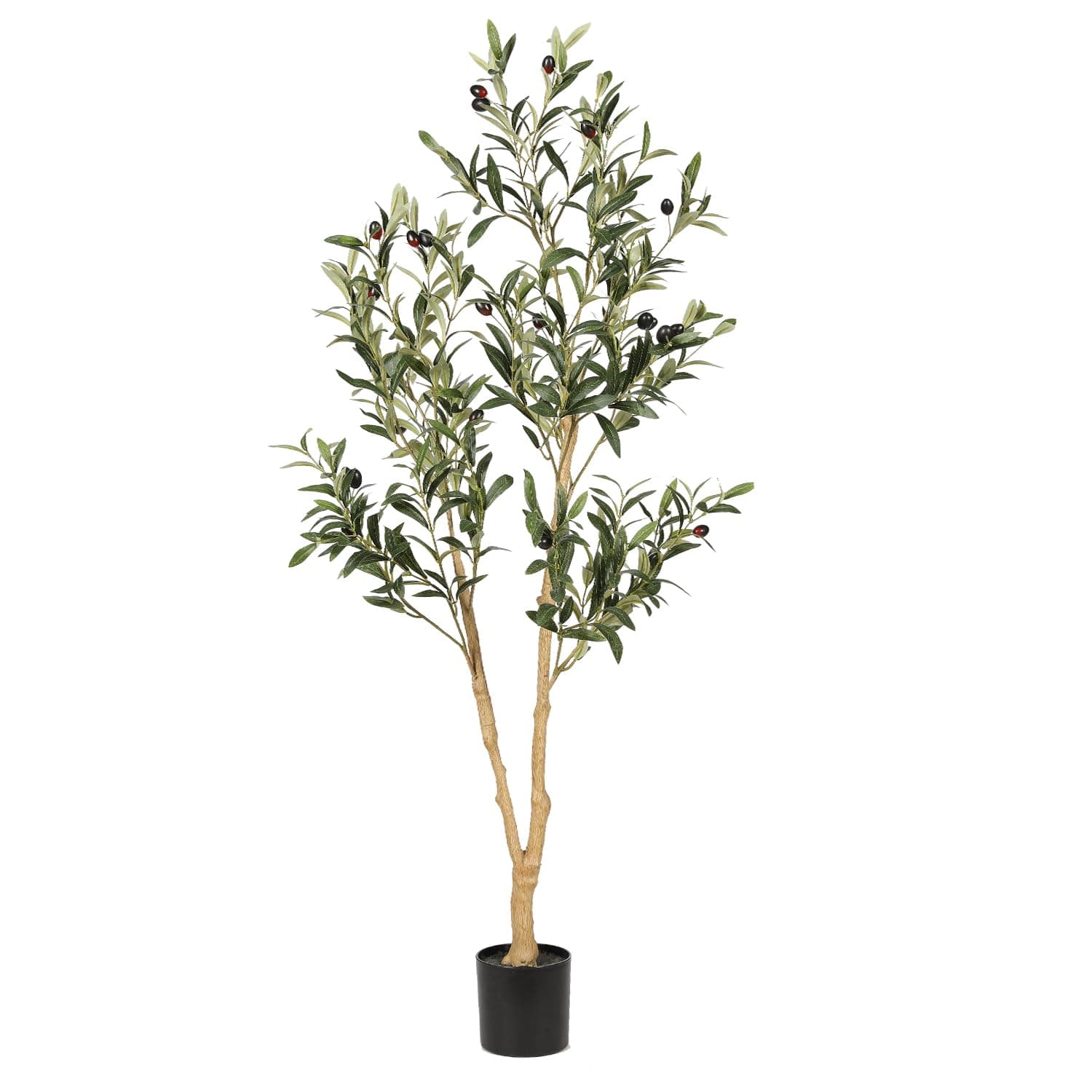Realead 4ft Artificial Olive Tree, Fake Potted Olive Silk Tree, Tall Faux Olive Plants for Living Room Balcony Corner Home Office Decor