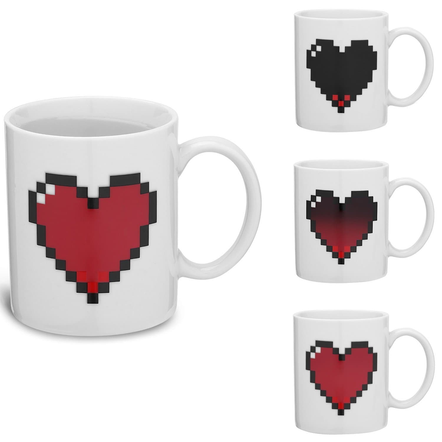 Kikkerland Pixel Heart Morphing Mug