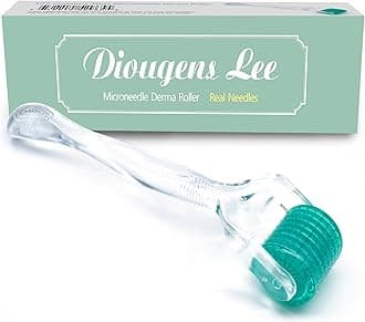 Derma Roller for Face, Beard & Body - 192 Stainless Steel Microneedling Roller for Men and Women - Personal Grooming Tool with Ergonomic Lightweight Handle & Protective Storage Case