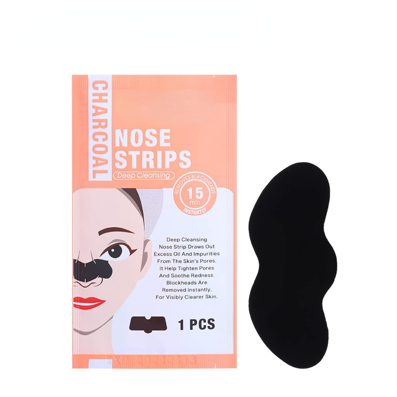 Deep Cleansing Pore Strips, Nose Strips for Blackhead Removal on Oily Skin, with Instant Blackhead Removal and Pore Unclogging, 10 Count, Features Natural Charcoal, 3x Less Oil