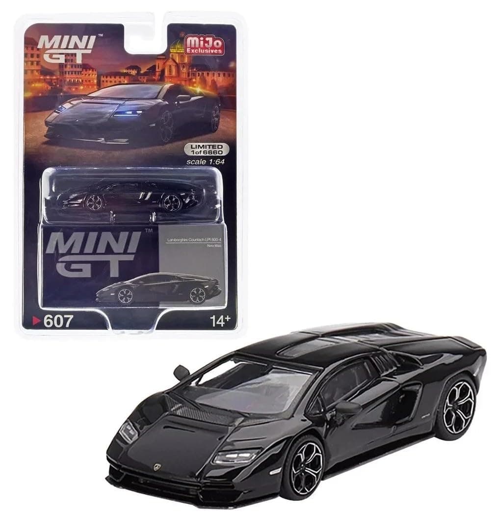 True Scale Miniatures Model Car Compatible with Lamborghini Countach LPI 800-4 Nero Maia 1/64 Diecast Model Car MGT00607, Black