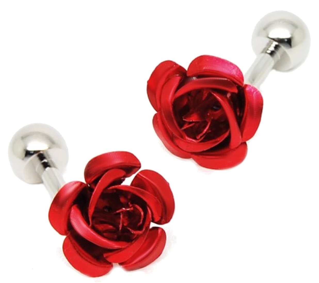 English Red Ruby Rose Rugby Wedding Gift Cuff Links by CUFFLINKS.DIRECT
