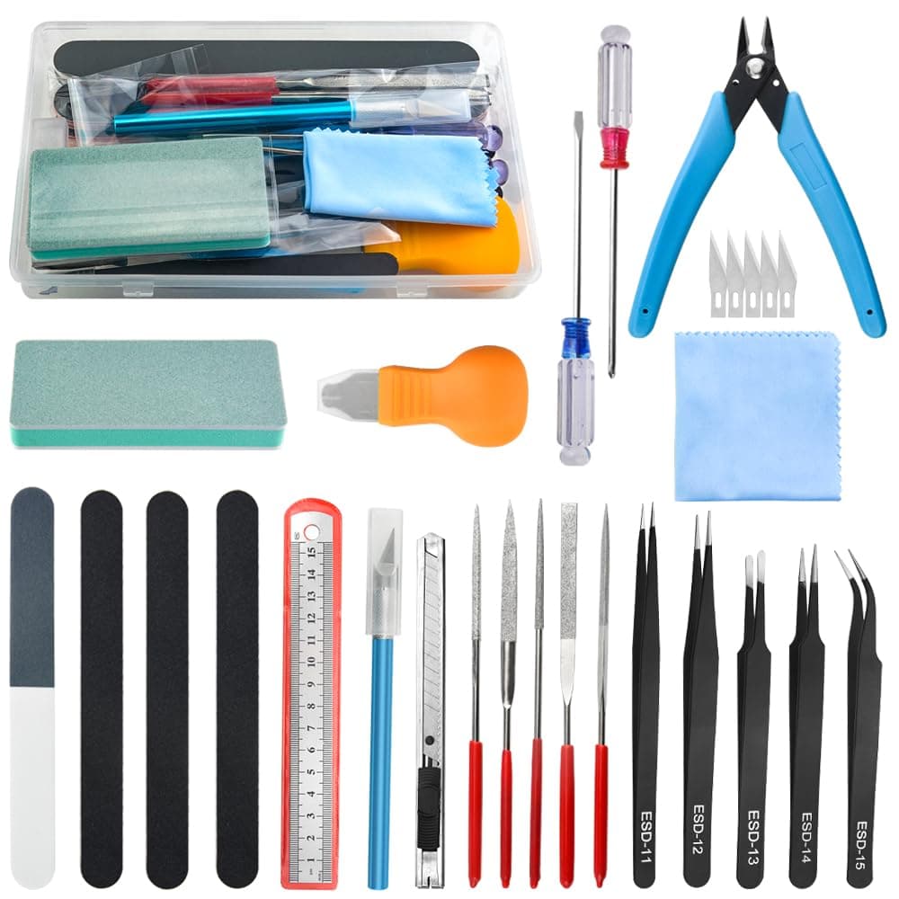 24 PCS Gundam Model Tools Kit Hobby Building Tools Craft Set for Basic Model Building, Repairing and Fixing