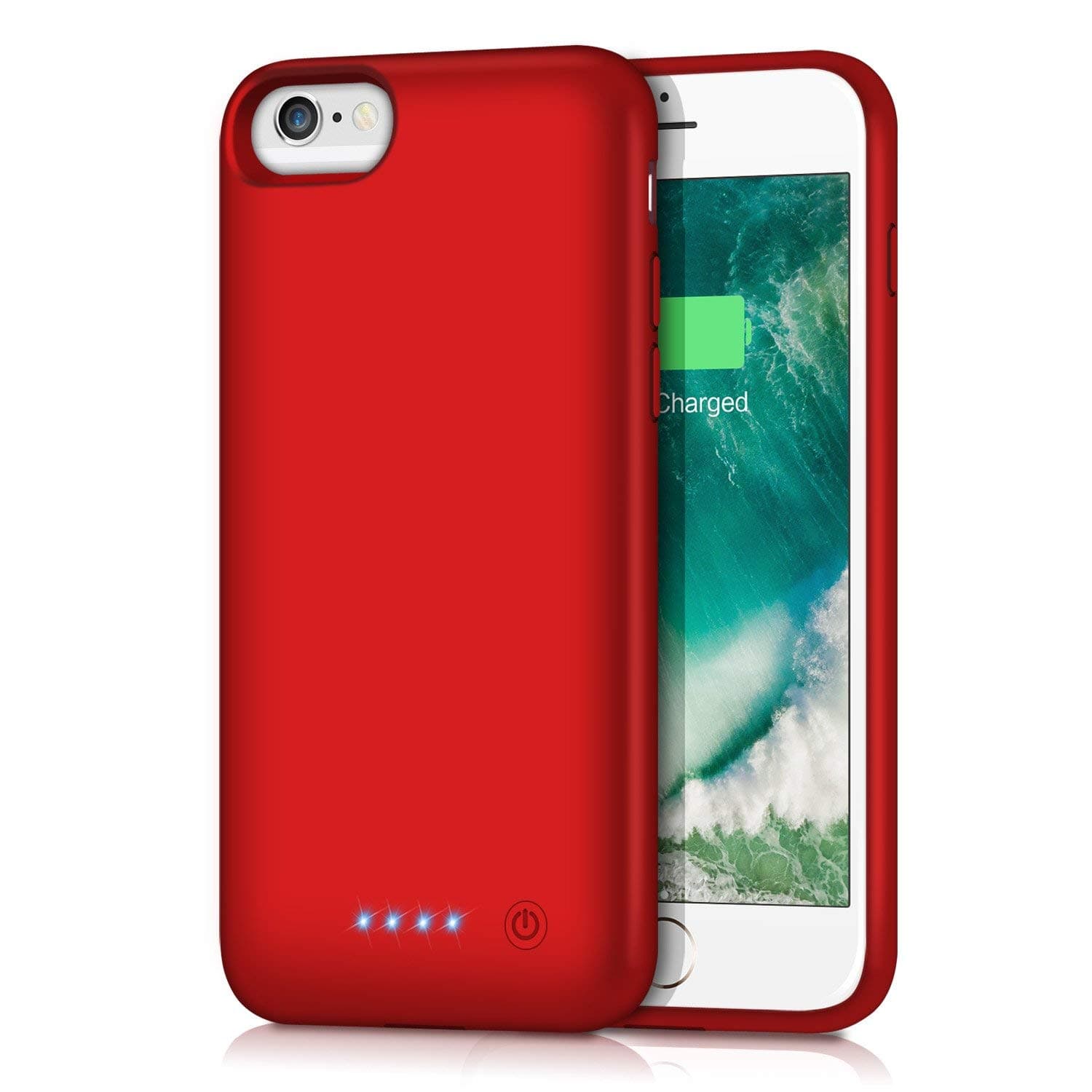 Ekrist Battery Case for iPhone 6/6s/7/8, [Upgraded 6000mAh] Portable Ultra-Slim Protective Charging Case, Extended Rechargeable Smart Battery Pack, Backup Charger Case Power Bank Cover (Red)