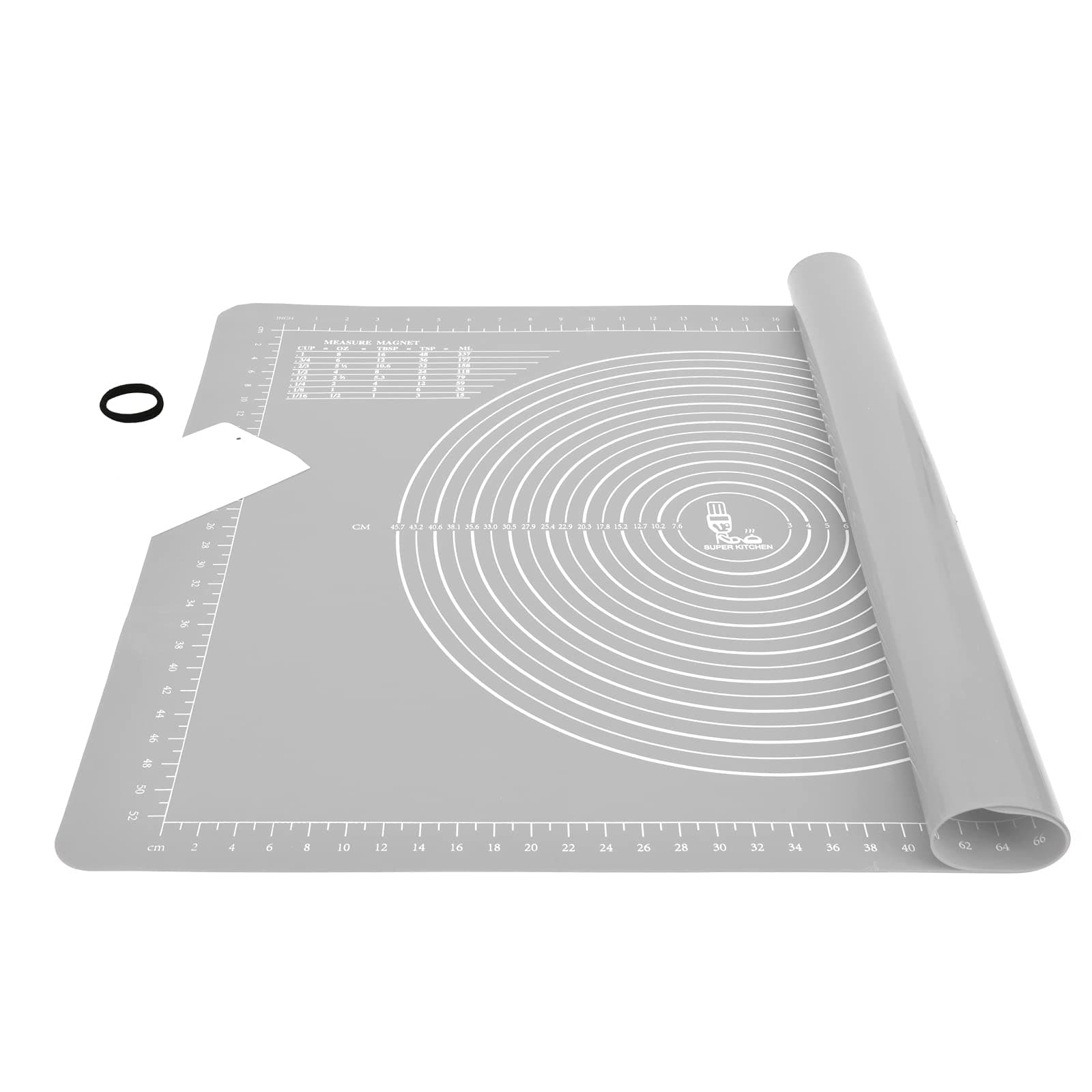 Extra Large Thick Non-Stick Silicone Baking Pastry Mat with Dough Scraper, Non-Slip Fondant Rolling Kneading Board, BPA Free, Epoxy Resin Crafts Jewelry Casting Mould Mat (71x51cm, Grey)