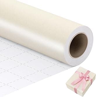 Off White Matte Wrapping Paper, 17 Inch X 33 Feet Gift Wrapping Paper for Mother's Day, Wedding, Baby Shower, Bridal Shower, Birthday, Holiday Decor