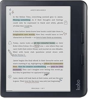 Kobo Libra Colour | eReader | 7” Glare-Free Colour E Ink Kaleido™ 3 Display | Dark Mode Option | Audiobooks | Waterproof | (Black)
