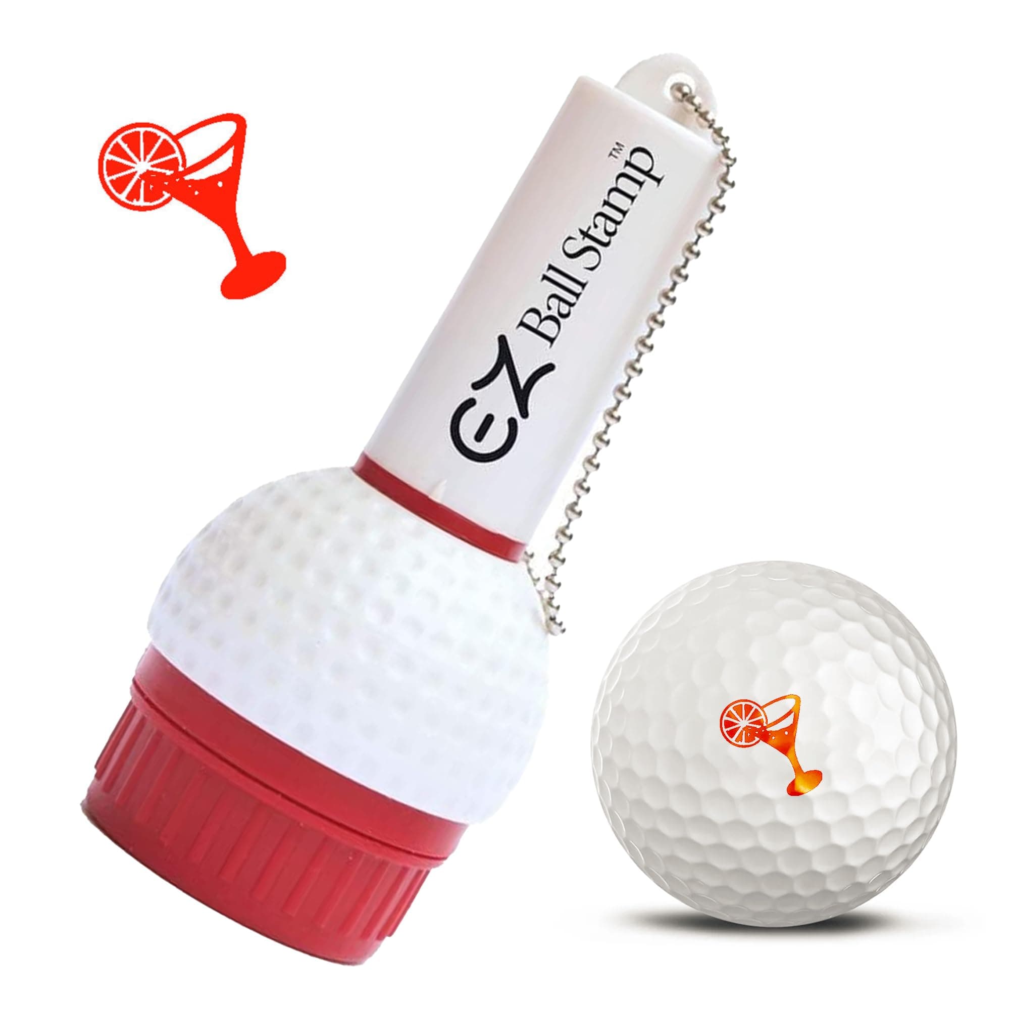EZBallStamp Golf Ball Stamp - Red Martini