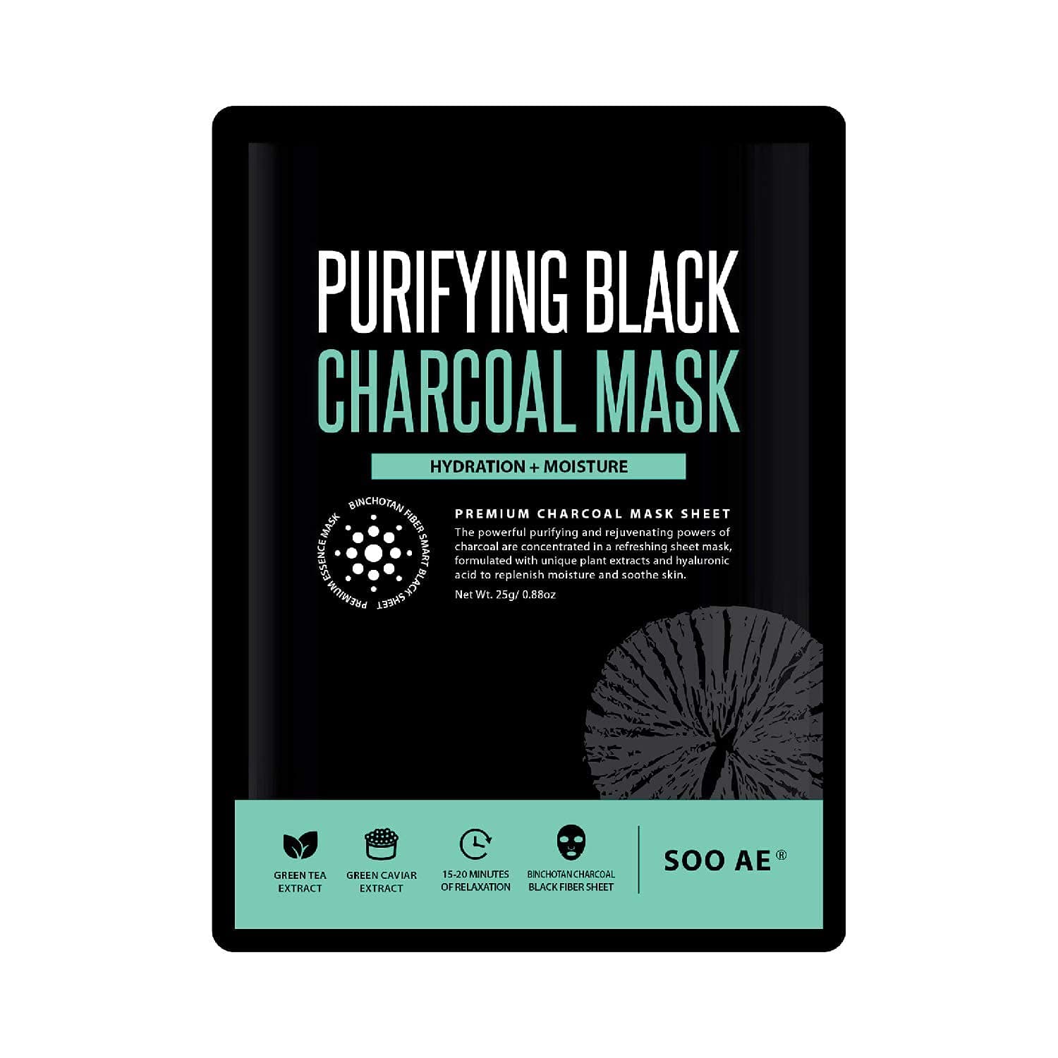 SOOAEPurifying Black Charcoal Mask, 0.88 oz (1 application)