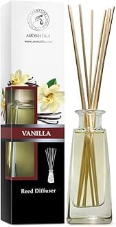 - Reed Diffuser with Natural Essential Oil Vanilla 3.4 Fl Oz (100ml) - Scented Reed Diffuser - Gift Set with Bamboo Sticks - Best for Aromatherapy - SPA - Home - Office - Fitness Club