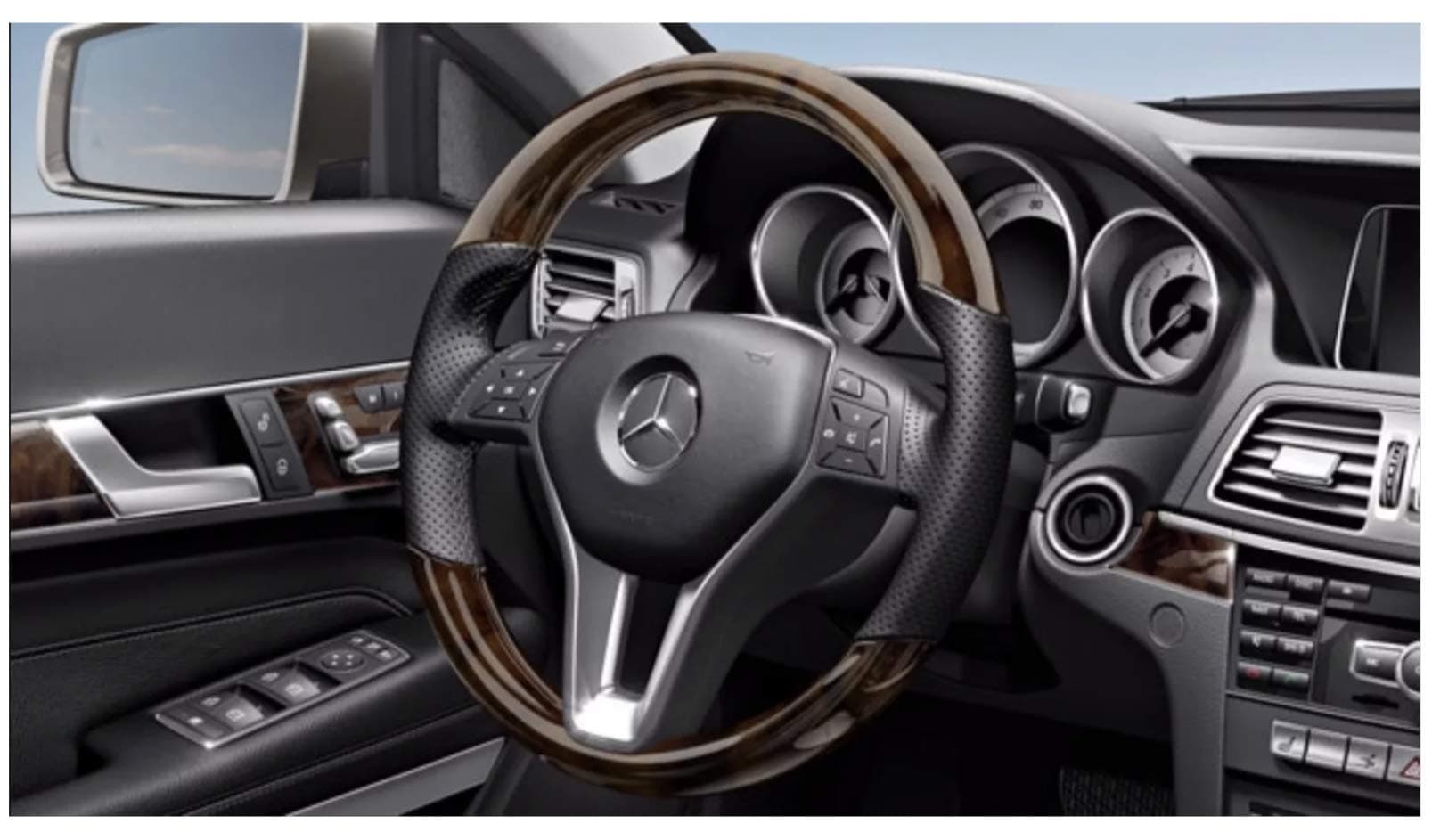 2009 2010 2011 2012 2013 2014 2015 Mercedes E 350 E 550 M 350 GL 350 Peeling Steering Wheel Push Button Repair Decal Overlay Kit