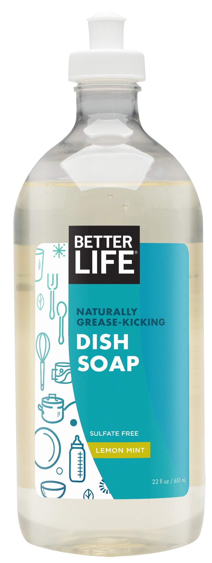 Better Life Dish Soap, Lemon Mint, 22 Ounces