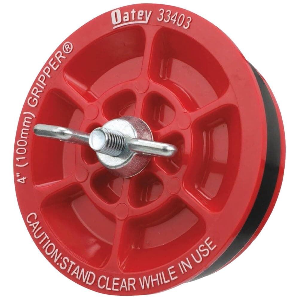 Oatey 33403 Plastic Plug (with Galvanized screw and wing nut), 4-Inch, Red