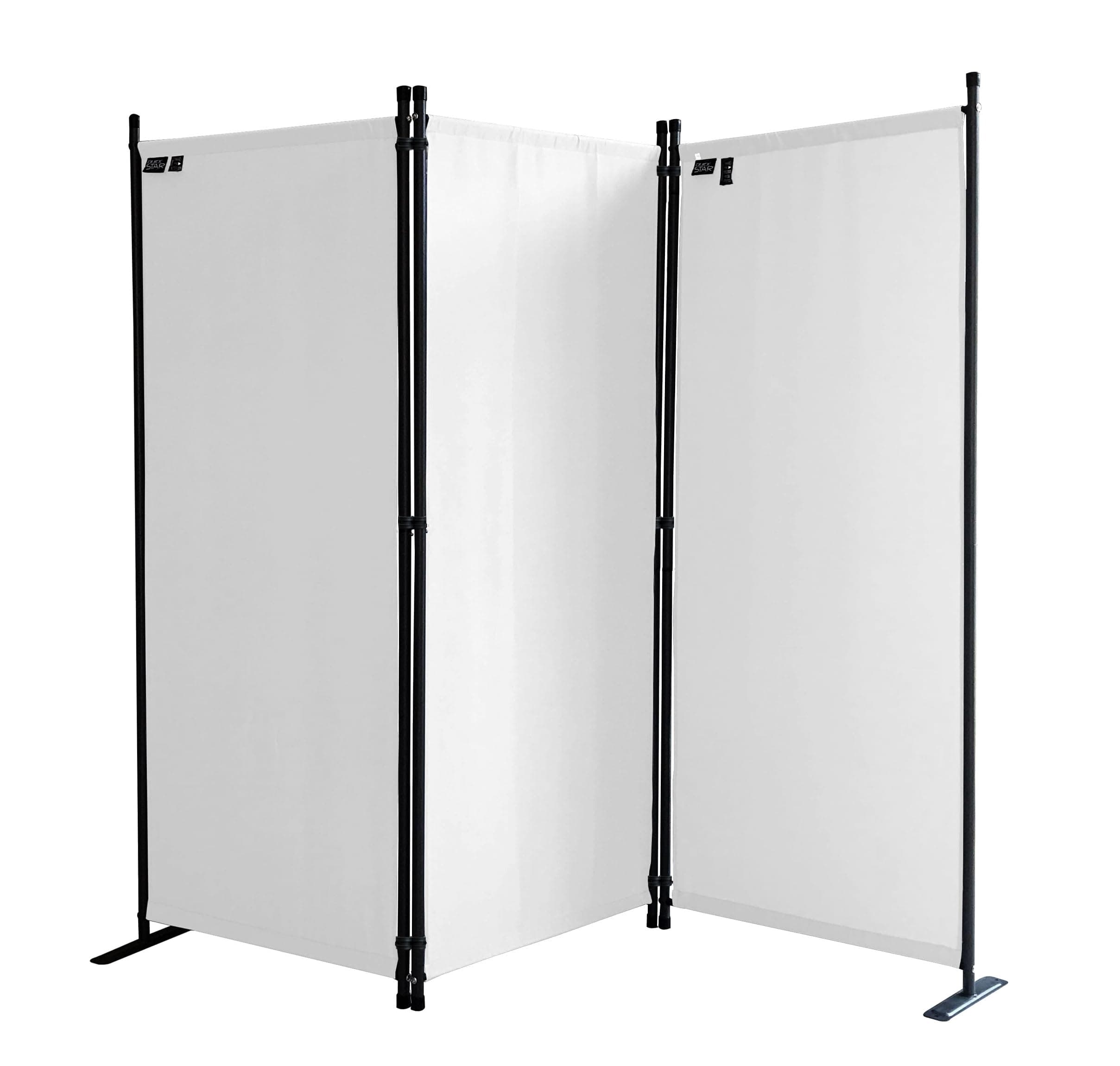 QUICK STAR Room Divider 67" W x 65" H White | 3-Panel Folding Privacy Screen | Portable Room Partition | Garden Separation Paravent | Water Repellent Indoor & Outdoor Freestanding Wall