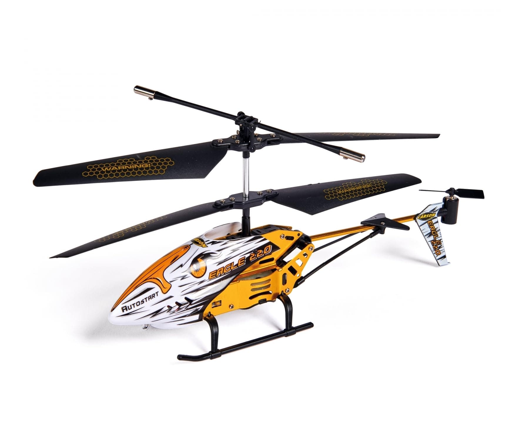 Carson 500507151 Eagle 220 Autostart 2.4 GHz - Remote Controlled Helicopter, Rugged RTF (Ready to Fly) Model for Beginners, with Take-off and Landing Function, for Kids from 8 Years, Grey, 1 Piece