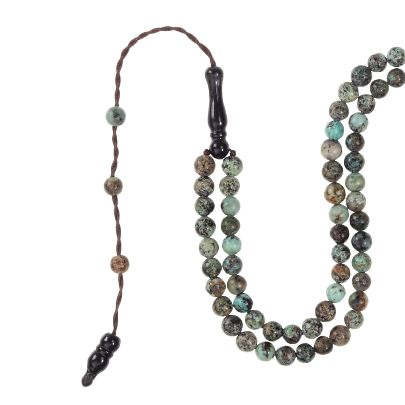 Tasbih Premium Muslim Prayer Beads Made with Natural Stone Beads for Daily Misbaha and Meditation (4mm (99 Beads), African Turquoise, Sky Blue)