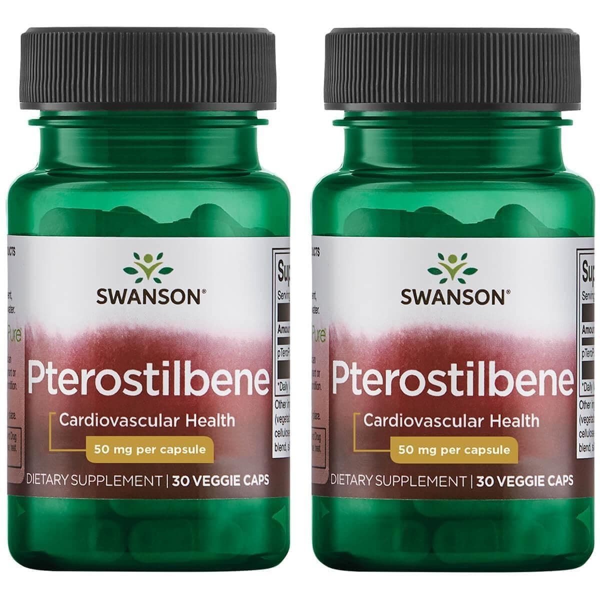 Swanson Pterostilbene 50 mg 30 Veg Caps (2 Pack)