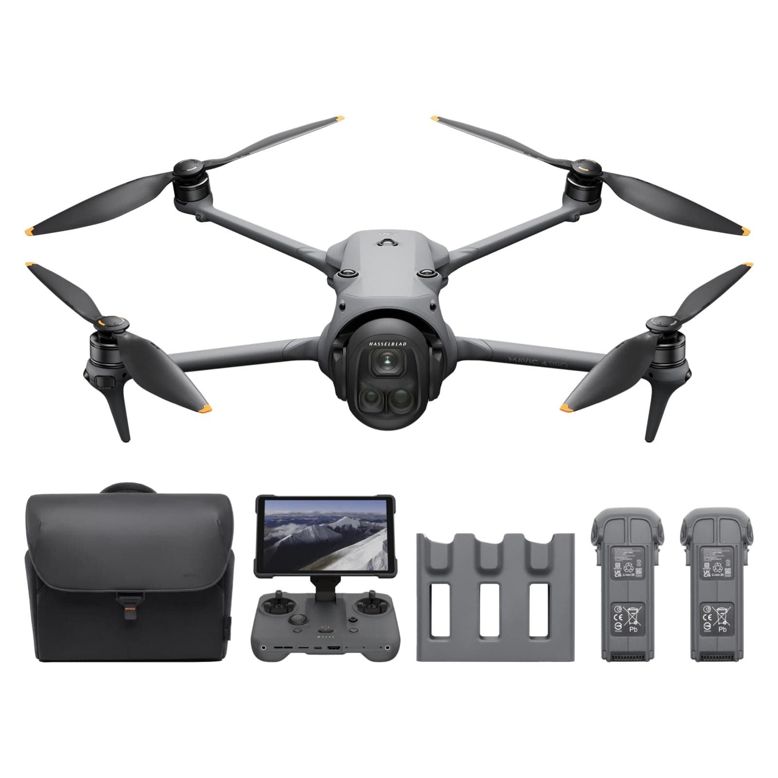 Mavic 4 Pro 512GB Creator Combo with RC Pro 2, Flagship Tri-Camera Drone with 100MP 4/3 CMOS Hasselblad Camera, 51-Min Max Flight Time, Three Batteries, Charging Hub, Professional, Gray